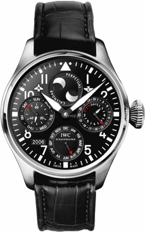 IWC,Big Pilot 46.20mm,46.20mm,Stainless Steel,Black,Automatic,Moonphase,Perpetual Calendar,Month,Date,168hours,In-house Caliber,IW502602