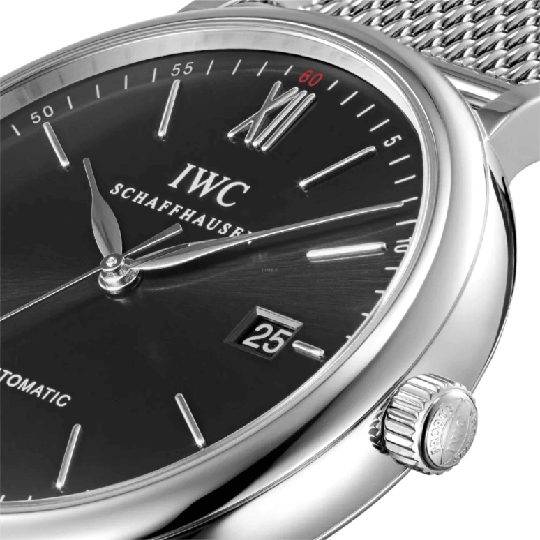 IWC,Portofino 40mm,40mm,Stainless Steel,Black,Automatic,Date,Anti-magnetic,IW356506