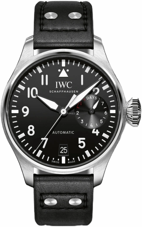 IWC,Big Pilot 46.20mm,46.20mm,Stainless Steel,Black,Automatic,Day,Power Reserve Indicator,IW500912