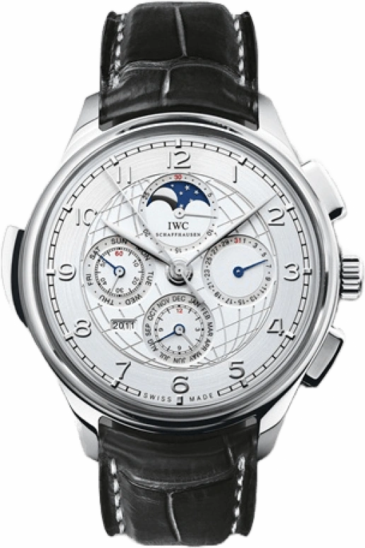 IWC,Portugieser 45mm,45mm,Platinum,Silver,Automatic,Chronograph,Moonphase,Perpetual Calendar,Month,44hours,In-house Caliber,IW377401