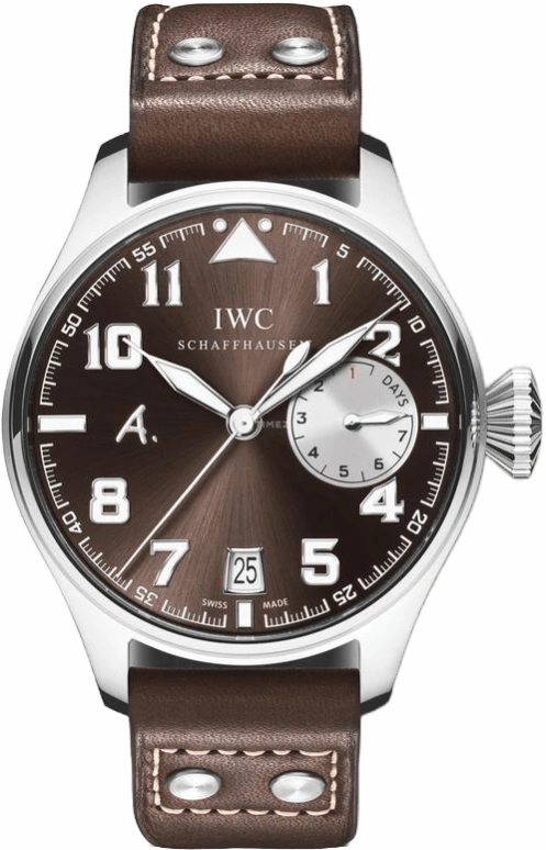 IWC,Big Pilot 46mm,46mm,Platinum,Brown,Automatic,Day,Power Reserve Indicator,IW500419