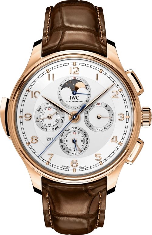 IWC,Portugieser 45mm,45mm,Red Gold,Silver,Automatic,Chronograph,Moonphase,Perpetual Calendar,Month,44hours,In-house Caliber,IW377602