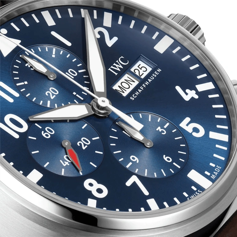 IWC,Pilot 43mm,43mm,Stainless Steel,Blue,Automatic,Chronograph,Date,Day,Anti-magnetic,44hours,In-house Caliber,IW377714