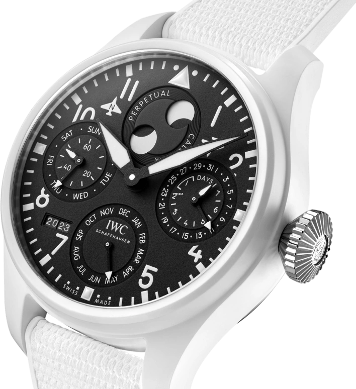 IWC,Big Pilot 46.50mm,46.50mm,Ceramic,Black,Automatic,Moonphase,Perpetual Calendar,Annual Calendar,Month,168hours,In-house Caliber,Michael Jordan,flying man,Air Jordan,G.O.A.T.,M.J.,IW503008