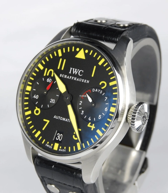 IWC,Big Pilot 46.20mm,46.20mm,Stainless Steel,Black,Automatic,Chronograph,Day,Power Reserve Indicator,IW500412