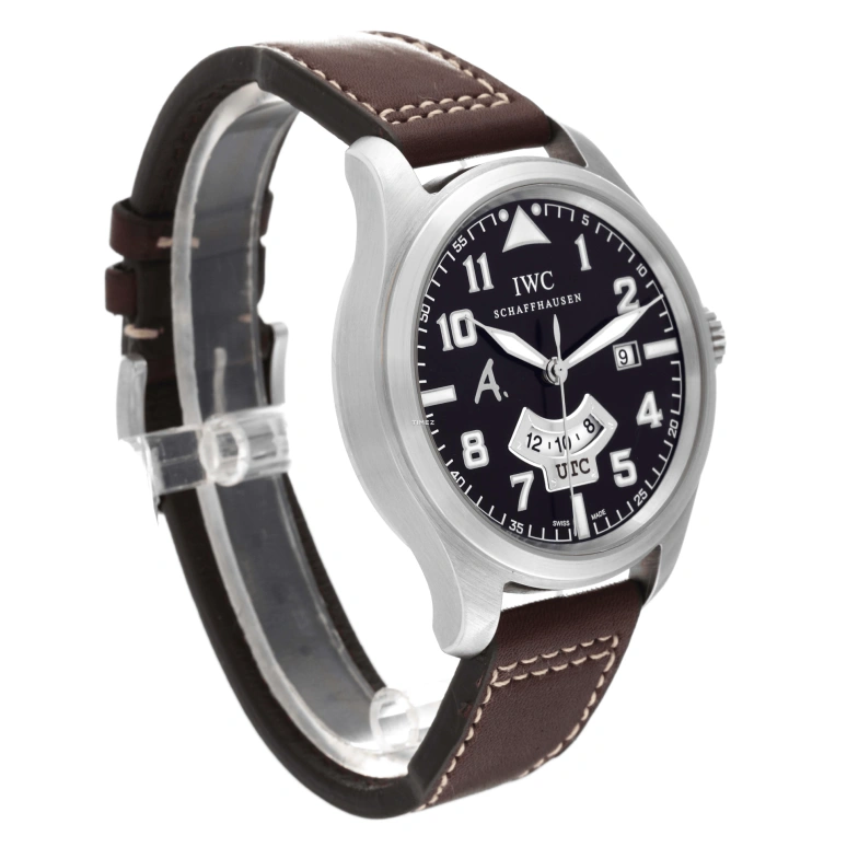 IWC,Pilot 44mm,44mm,Stainless Steel,Brown,Automatic,Day,Dule Time,Anti-magnetic,IW326104