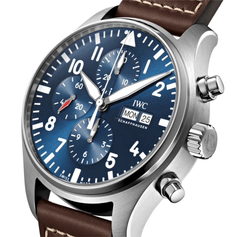 IWC,Pilot 43mm,43mm,Stainless Steel,Blue,Automatic,Chronograph,Date,Day,Anti-magnetic,44hours,In-house Caliber,IW377714