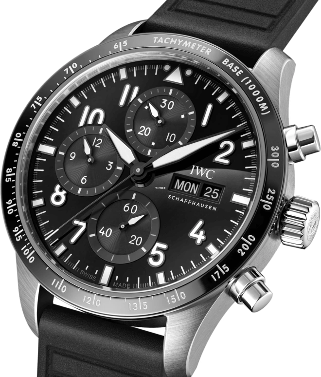 IWC,Pilot 42.50mm,42.50mm,Titanium,Black,Automatic,Chronograph,Date,Day,IW388305