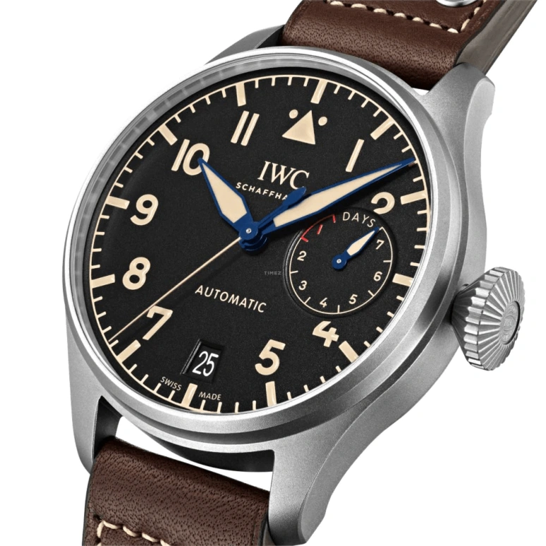 IWC,Big Pilot 46.20mm,46.20mm,Titanium,Black,Automatic,Day,Power Reserve Indicator,IW501004