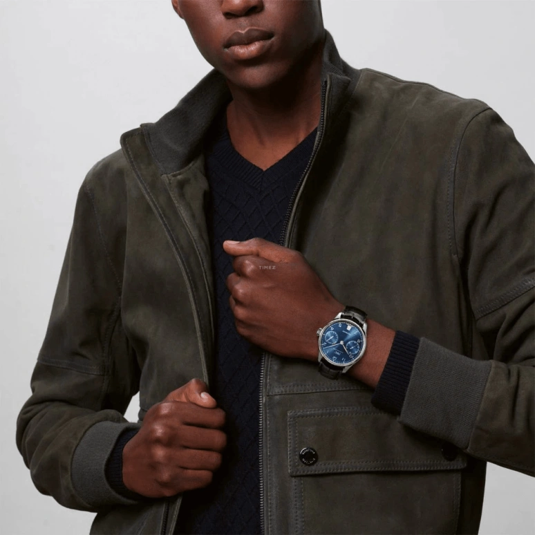 IWC,Portugieser 42.30mm,42.30mm,Stainless Steel,Blue,Automatic,Chronograph,Date,Power Reserve Indicator,IW500710