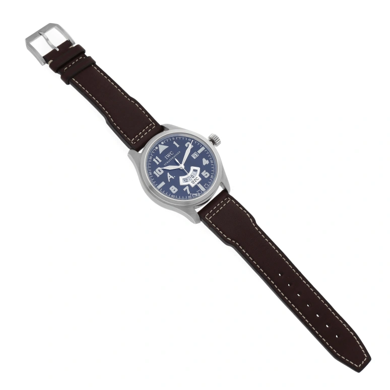 IWC,Pilot 44mm,44mm,Stainless Steel,Brown,Automatic,Day,Dule Time,Anti-magnetic,IW326104