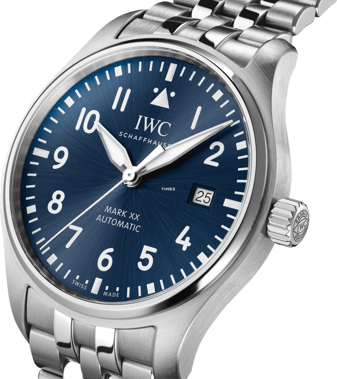 IWC,Pilot 40mm,40mm,Stainless Steel,Luminous,Blue,Automatic,Day,120hours,IW328204