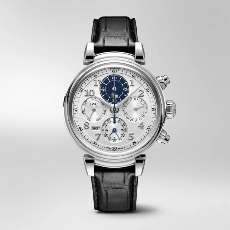 IWC,Da Vinci 43mm,43mm,Platinum,Silver,Automatic,Chronograph,Moonphase,Perpetual Calendar,Month,68hours,In-house Caliber,IW392104