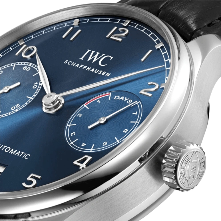IWC,Portugieser 42.30mm,42.30mm,Stainless Steel,Blue,Automatic,Chronograph,Date,Power Reserve Indicator,IW500710