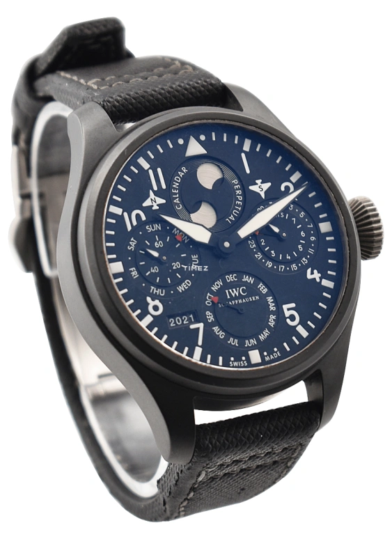 IWC,Big Pilot 48.60mm,48.60mm,Ceramic,Black,Automatic,Moonphase,Perpetual Calendar,Month,Date,168hours,In-house Caliber,IW502902