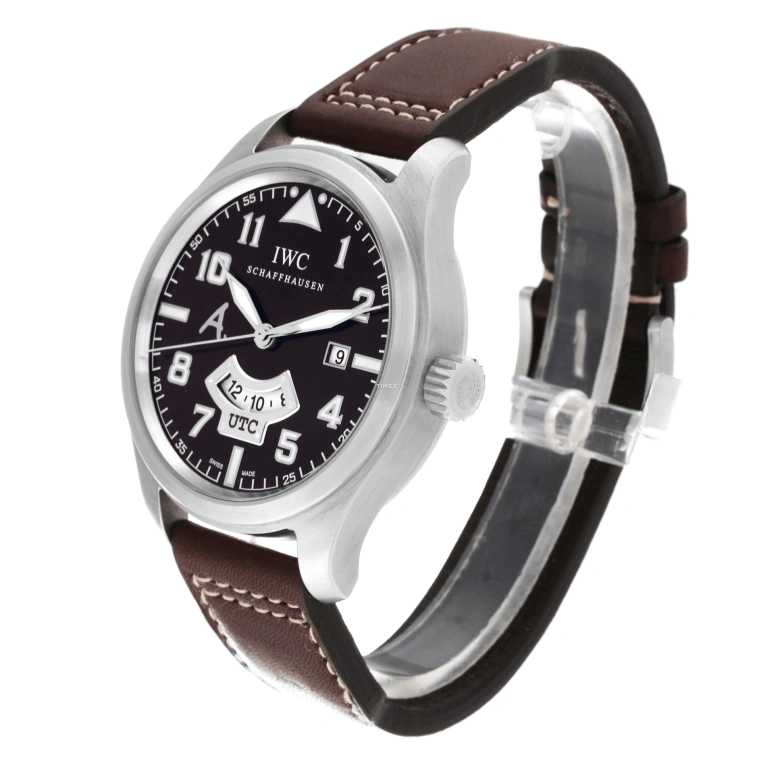 IWC,Pilot 44mm,44mm,Stainless Steel,Brown,Automatic,Day,Dule Time,Anti-magnetic,IW326104