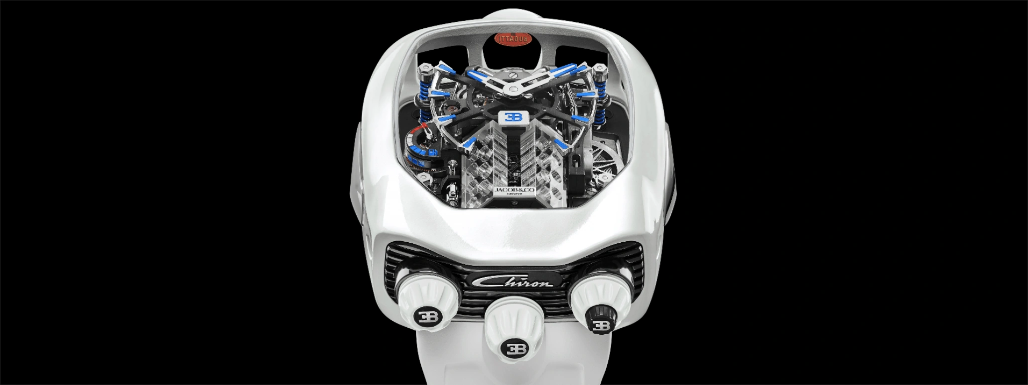Jacob & Co.,Bugatti Chiron 55x44mm,55x44mm,Titanium,Ceramic,Black,Handwound,60hours,In-house Caliber,BU200,BU200.27.AA.UA.ABRUA