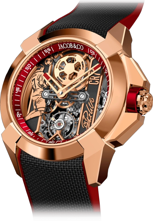 Jacob & Co.,EPIC 44mm,44mm,Rose Gold,Gold,Handwound,48hours,In-house Caliber,Cristiano Ronaldo,EX120,EX120.43.AE.AA.ABRUA