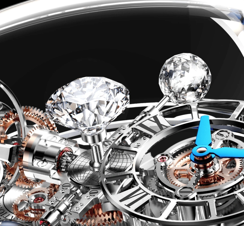 Jacob & Co.,Astronomia ,Sapphire,Crystal,Handwound,60hours,In-house Caliber,AT125,AT125.80.AA.UA.A