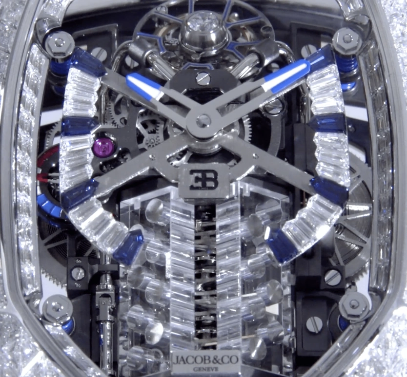 Jacob & Co.,Bugatti Chiron 55x44mm,55x44mm,White Gold,Skeleton,Handwound,Chronograph,Tourbillon,BU800,BU800.30.BD.BD.A