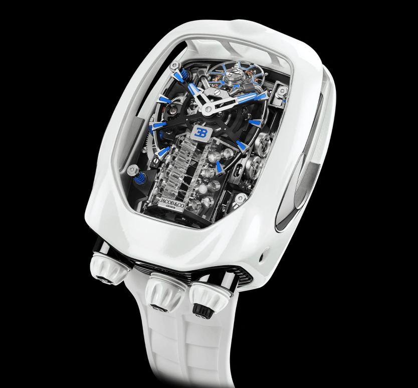 Jacob & Co.,Bugatti Chiron 55x44mm,55x44mm,Titanium,Ceramic,Black,Handwound,60hours,In-house Caliber,BU200,BU200.27.AA.UA.ABRUA