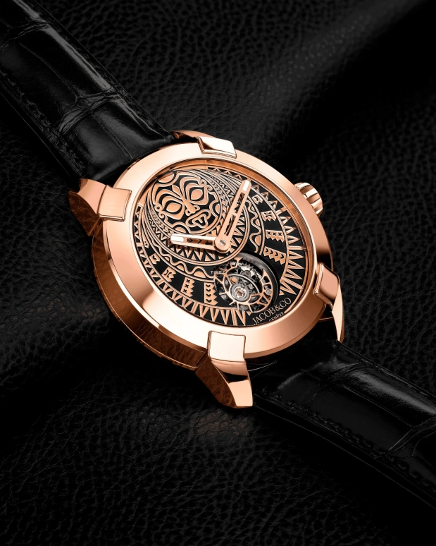 Jacob & Co.,Other 45mm,45mm,Rose Gold,Rose Gold,Black,Tourbillon,Round,Matai Tourbillon