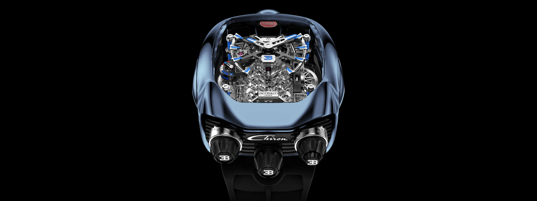 Jacob & Co.,Bugatti Chiron ,Titanium,Handwound,60hours,In-house Caliber,BU200,BU200.20.AK.AB.B