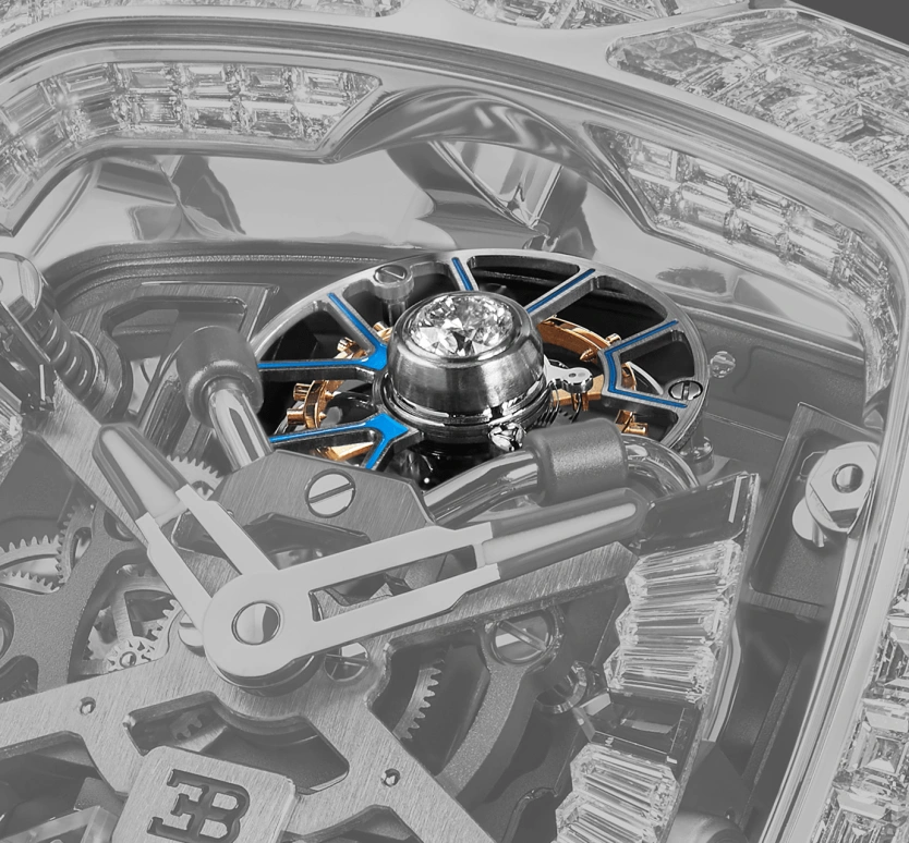 Jacob & Co.,Bugatti Chiron 55x44mm,55x44mm,White Gold,Skeleton,Handwound,Chronograph,Tourbillon,BU800,BU800.30.BD.BD.A