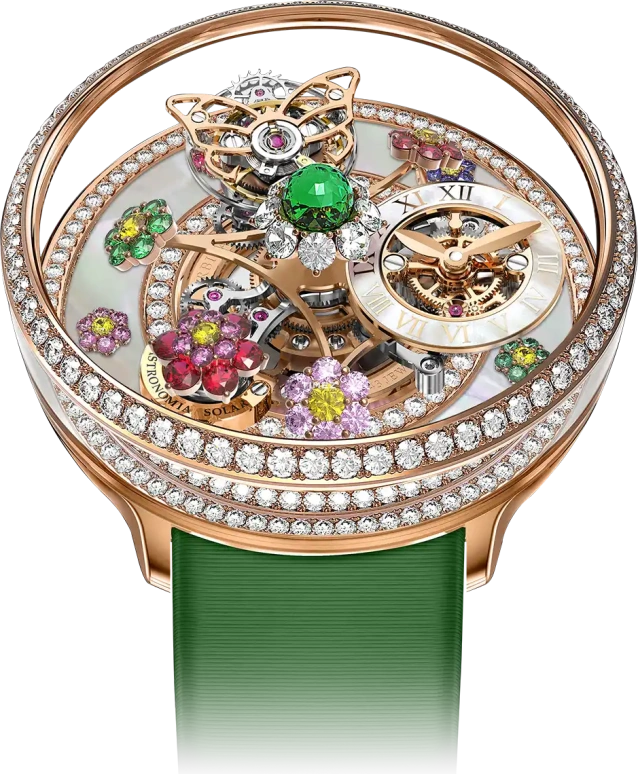 杰克宝,百花园 42.50毫米,42.50毫米,玫瑰金,白色,多色,手动上弦,陀飞轮,48小时,拉娜·德雷,丧曲天后,打雷姐,AF922,AF922.40.RD.AA.A