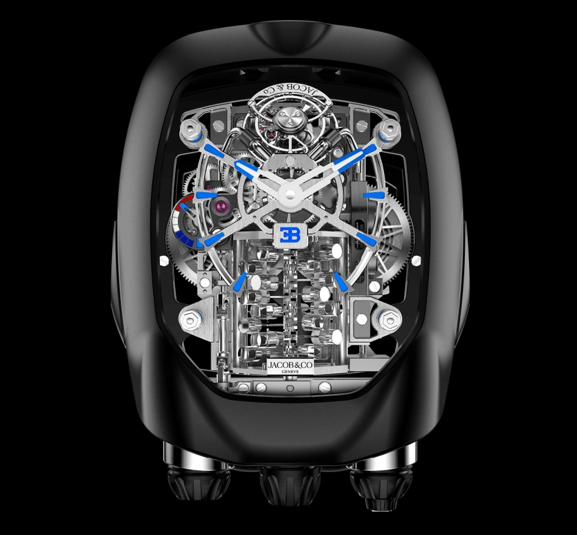 Jacob & Co.,Bugatti Chiron 55x44mm,55x44mm,Titanium,Skeleton,Handwound,Power Reserve Indicator,Tourbillon,Theo Hernández,Neymar,BU200,BU200.21.AE.AB.A