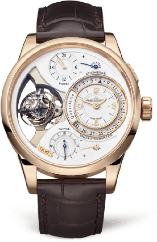 Jaeger-LeCoultre,Duomètre 42mm,42mm,Pink Gold,Silver,Handwound,Date,Power Reserve Indicator,Tourbillon Escapement,Foudroyante Seconds,50hours,In-house Caliber,6052420