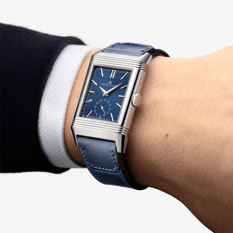 Jaeger-LeCoultre,Reverso 28.30mm,28.30mm,Stainless Steel,Blue,Handwound,42hours,In-house Caliber,Q3988482