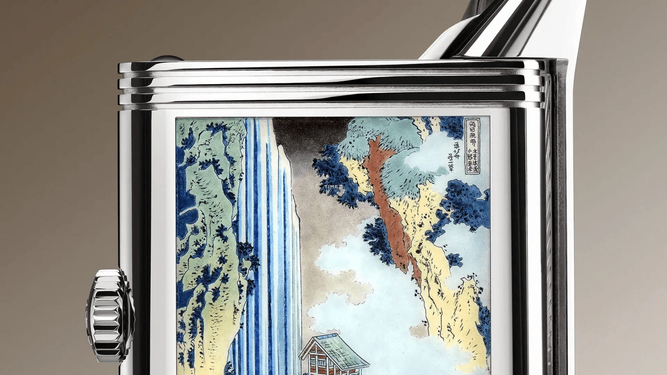 积家,翻转 45.60x27.40毫米,45.60x27.40毫米,白金,多色,绿色,手动上弦,45小时,自制机芯,Q39334T5