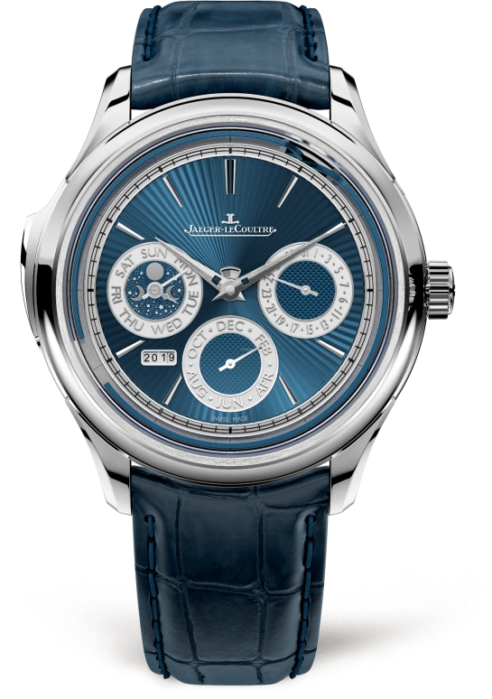 Jaeger-LeCoultre,Master 43mm,43mm,White Gold,Blue,Automatic,Moonphase,Perpetual Calendar,Month,Date,38hours,In-house Caliber,Q52334E1