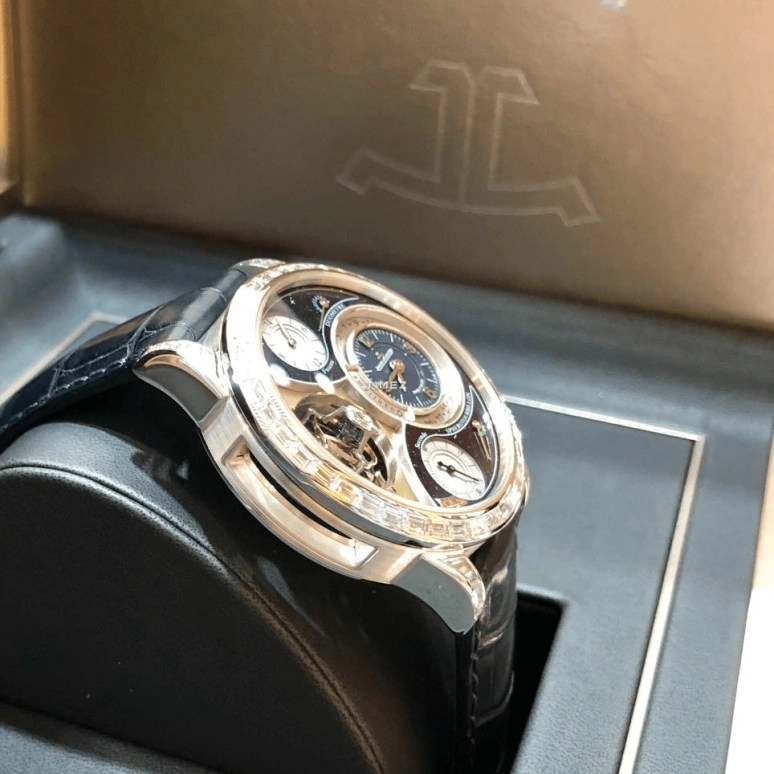 Jaeger-LeCoultre,Duomètre 42mm,42mm,White Gold,Blue,Handwound,Day,Power Reserve Indicator,Dule Time,Tourbillon,50hours,In-house Caliber,Q6053406