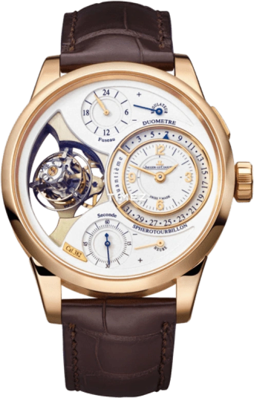 Jaeger-LeCoultre,Duomètre 42mm,42mm,Pink Gold,Silver,Handwound,Day,Power Reserve Indicator,Dule Time,Tourbillon,50hours,In-house Caliber,Q6052520