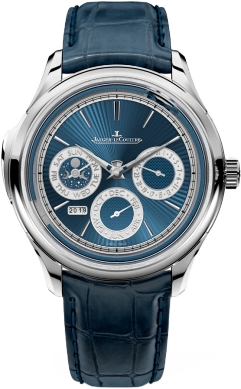 Jaeger-LeCoultre,Master 43mm,43mm,White Gold,Blue,Automatic,Moonphase,Perpetual Calendar,Month,Date,38hours,In-house Caliber,Q52334E1