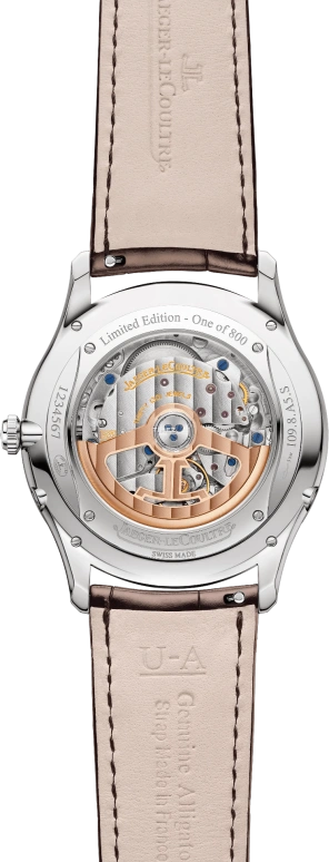 积家,超薄大师 39毫米,39毫米,精钢,三文鱼色,自动上弦,月相,日历,Q1368460