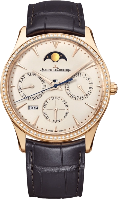 Jaeger-LeCoultre,Master 39mm,39mm,Pink Gold,Silver,Automatic,Moonphase,Perpetual Calendar,Month,Date,38hours,In-house Caliber,Q1302501