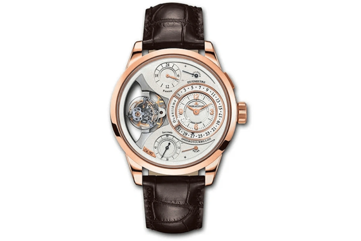 Jaeger-LeCoultre,Duomètre 42mm,42mm,Pink Gold,Silver,Handwound,Day,Power Reserve Indicator,Dule Time,Tourbillon,50hours,In-house Caliber,Q6052520