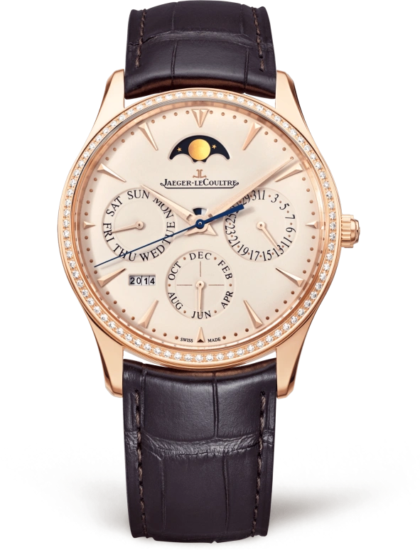 Jaeger-LeCoultre,Master 39mm,39mm,Pink Gold,Silver,Automatic,Moonphase,Perpetual Calendar,Month,Date,38hours,In-house Caliber,Q1302501