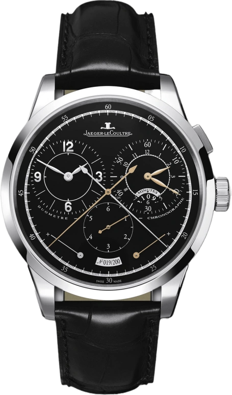 Jaeger-LeCoultre,Duomètre 42mm,42mm,White Gold,Black,Handwound,Chronograph,Power Reserve Indicator,Foudroyante Seconds,Column Wheel,50hours,In-house Caliber,6013470