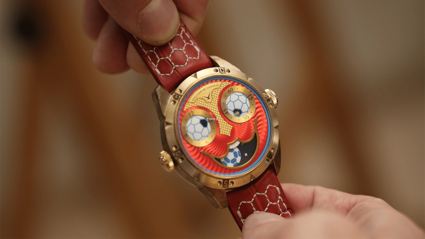 Konstantin Chaykin,Wristmons 42mm,42mm,Bronze,Red,Gold,White,Automatic,Moonphase,Sapphire,Crystal Glass,Joker Soccer