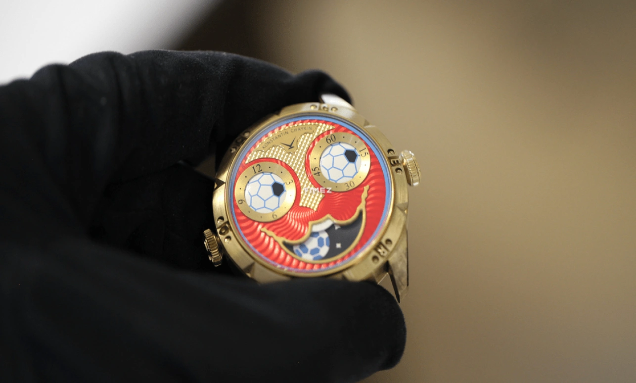 Konstantin Chaykin,Wristmons 42mm,42mm,Bronze,Red,Gold,White,Automatic,Moonphase,Sapphire,Crystal Glass,Joker Soccer