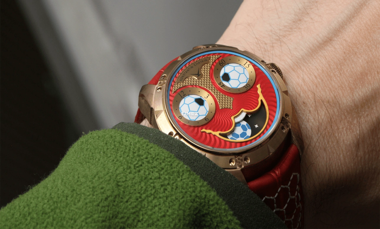 Konstantin Chaykin,Wristmons 42mm,42mm,Bronze,Red,Gold,White,Automatic,Moonphase,Sapphire,Crystal Glass,Joker Soccer