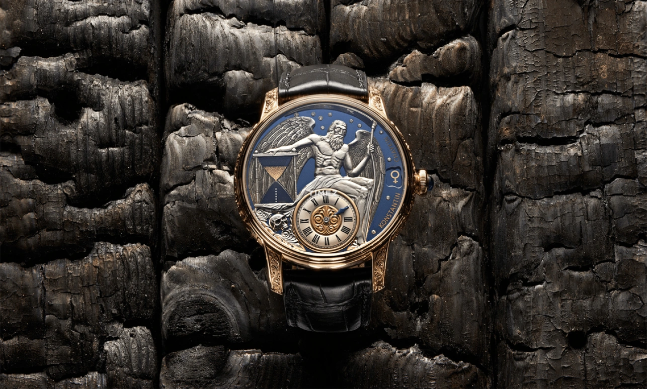 Konstantin Chaykin,Carpe Diem 45mm,45mm,Rose Gold,Blue,Silver,Handwound,Sapphire,Crystal Glass,Round,Carpe Diem