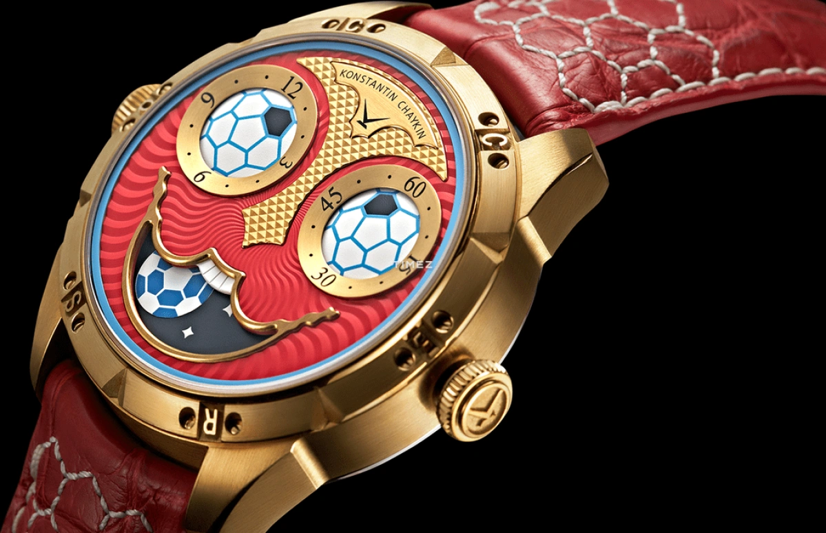 Konstantin Chaykin,Wristmons 42mm,42mm,Bronze,Red,Gold,White,Automatic,Moonphase,Sapphire,Crystal Glass,Joker Soccer