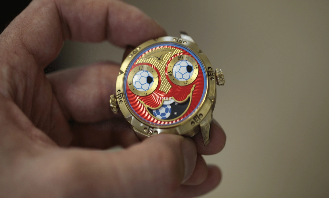 Konstantin Chaykin,Wristmons 42mm,42mm,Bronze,Red,Gold,White,Automatic,Moonphase,Sapphire,Crystal Glass,Joker Soccer