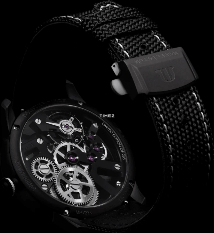 Label Noir,Other 43mm,43mm,Stainless Steel,Black,Grey,Handwound,Skeleton,45hours,LN ML02