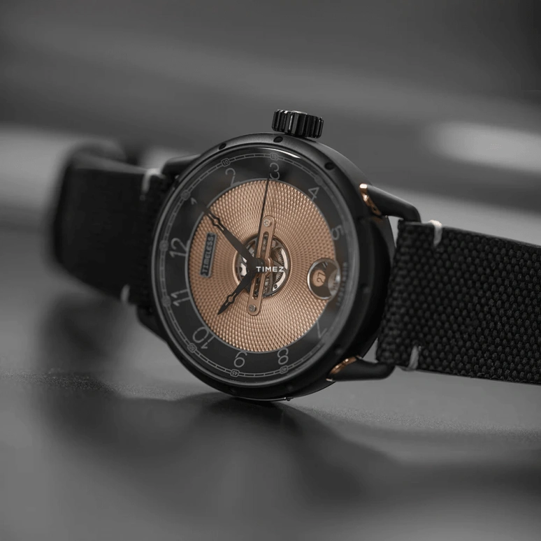 Label Noir,Other 41.50mm,41.50mm,Stainless Steel,Black,Champagne,Automatic,Day,44hours,LN TM01